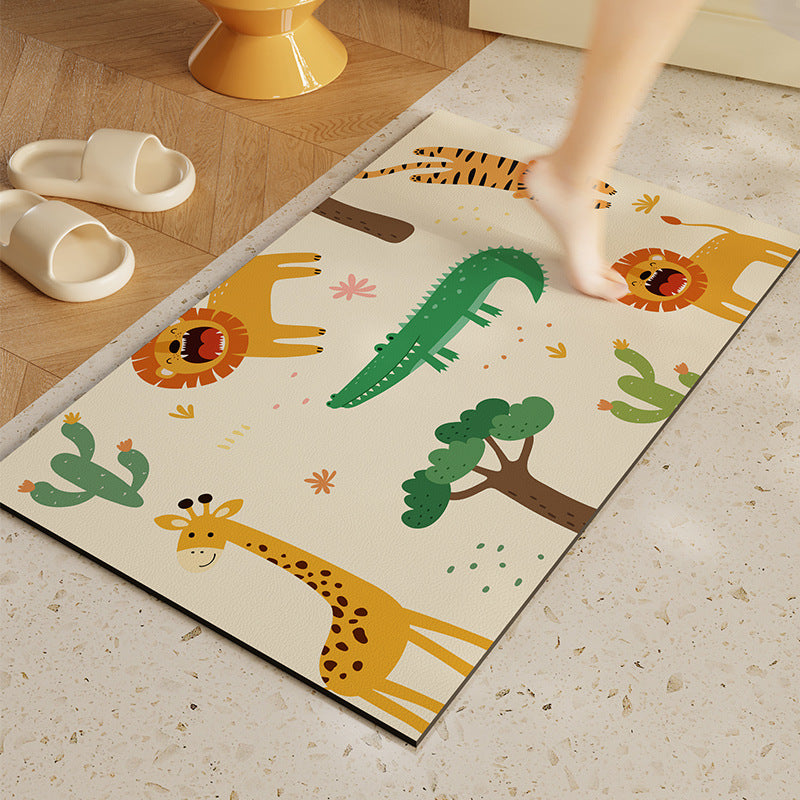 Fun Illustrated Animal Bath Mat Bowlift