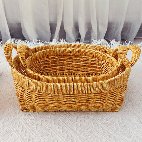 Handwoven Natural Storage Basket Bowlift