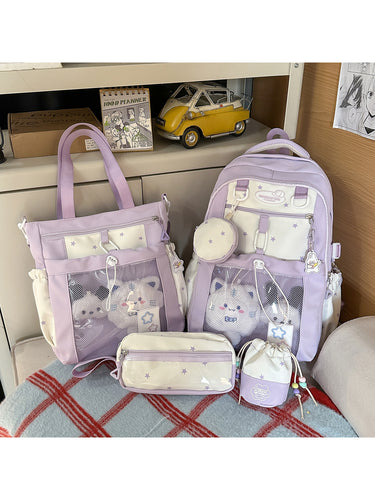Plush School Backpack Set Bowlift
