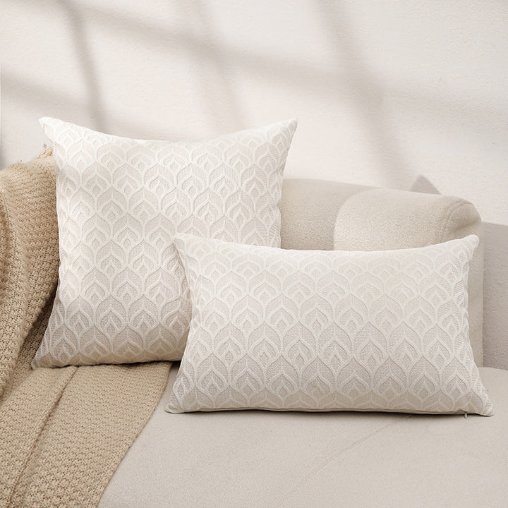 Textured Leaf Patterned Throw Pillow