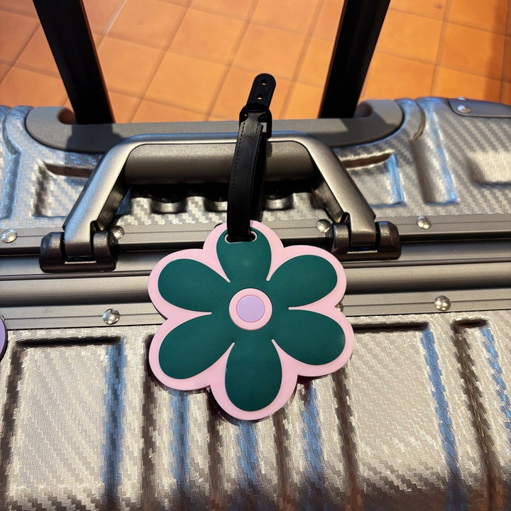 Floral silicone luggage tag with adjustable strap and embossed ID panel Bowlift