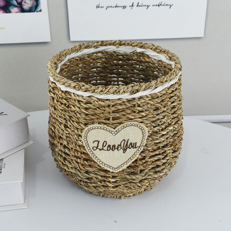 Handcrafted Natural Woven Storage Basket Bowlift