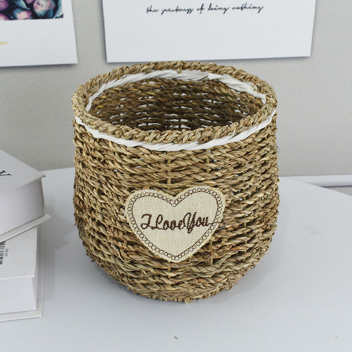 Handcrafted Natural Woven Storage Basket Bowlift