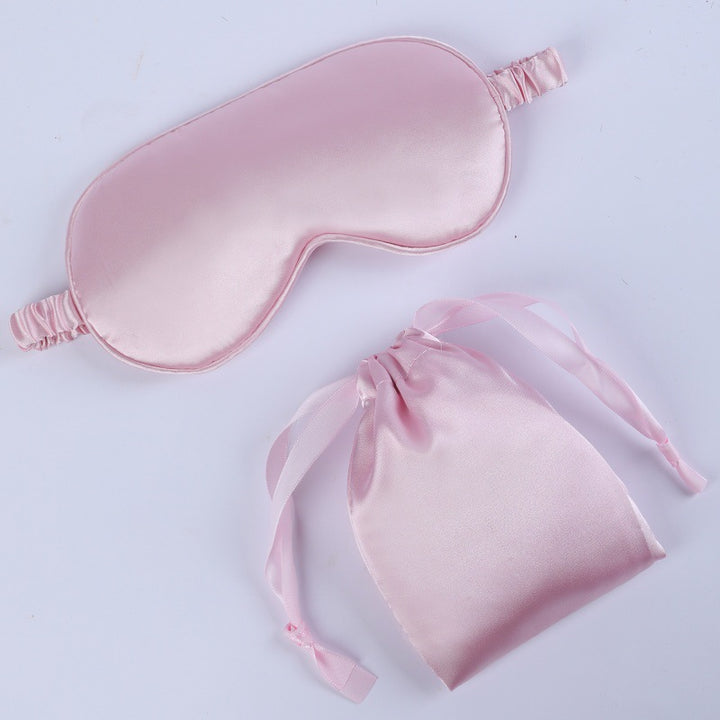 Women's nano silk sleep mask with padded eye area, adjustable elastic band, and storage pouch Bowlift