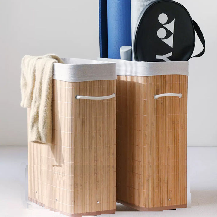 Natural Bamboo Laundry Basket with Lid Bowlift