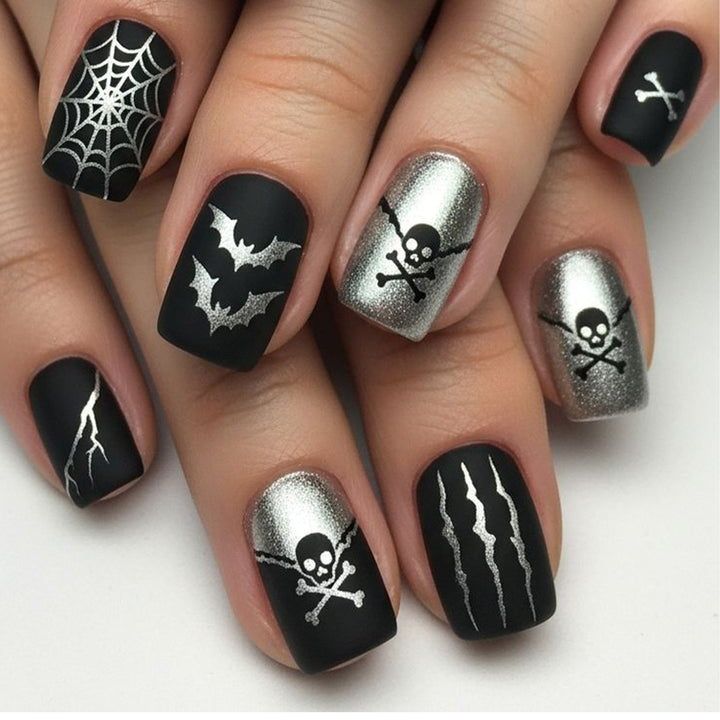 Gothic-Themed Acrylic Nail Art Extensions Bowlift