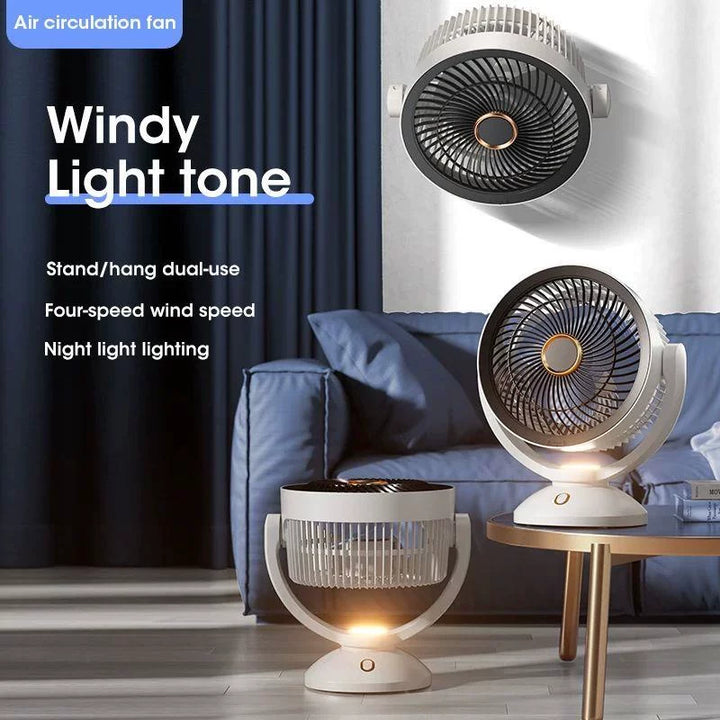 Unisex one size compact oscillating table fan with adjustable tilt angle, silent brushless motor and USB charging Bowlift