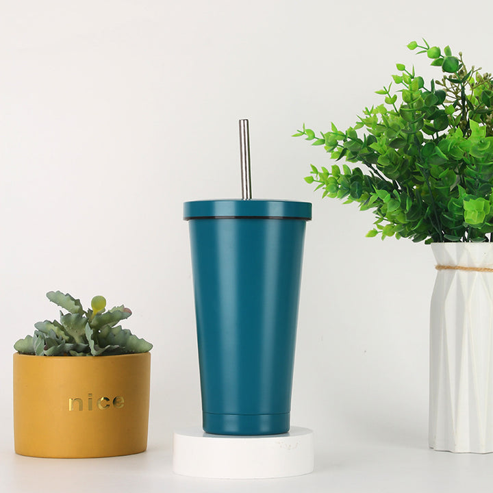 Women's stainless steel drinking cup with straw Bowlift