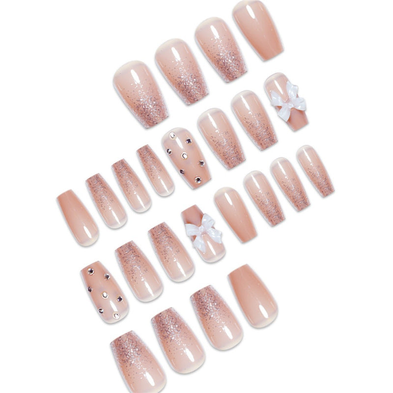 Decorative Press-On Nails with Butterfly and Gem Accents Bowlift