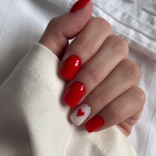 Heart-Embellished Premium Press-On Nail Set Bowlift