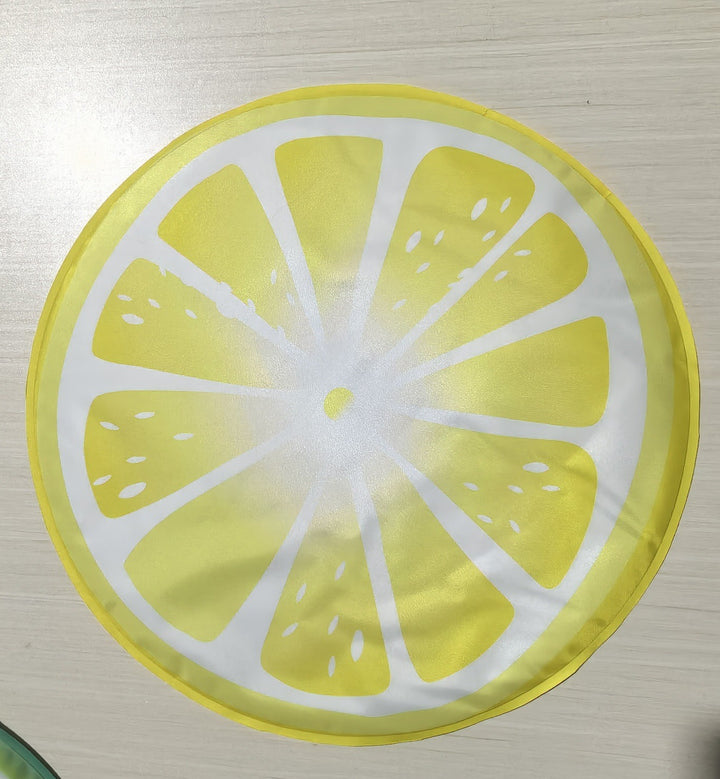 Unisex nano round beach towel made of microfiber with citrus slice pattern and sand-free design Bowlift