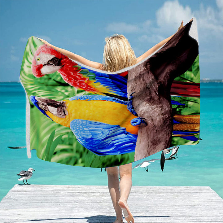 Beach towel with vibrant tropical motif Bowlift