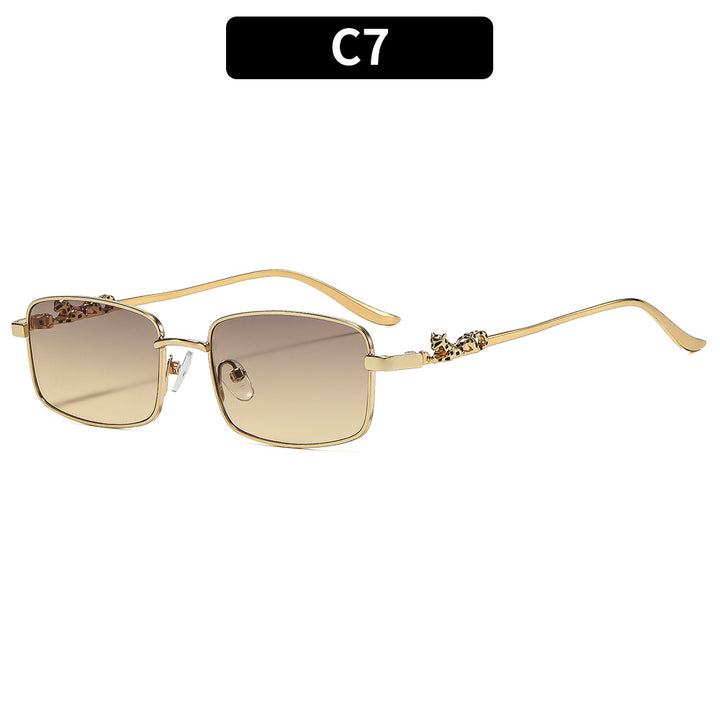 Elegant Square Frame Sunglasses with Decorative Accents