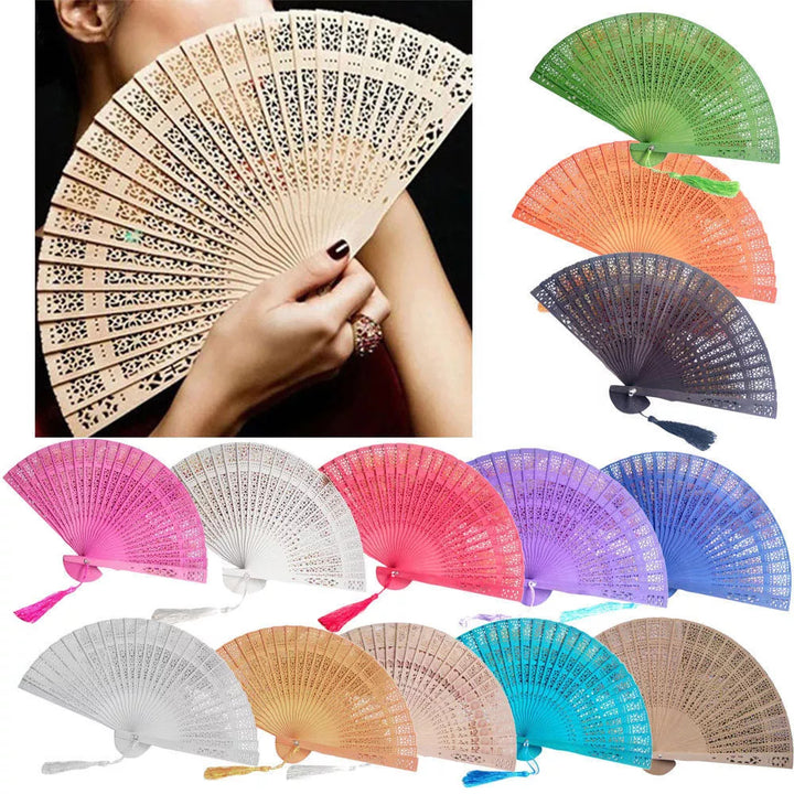 Women's fan made of high-quality filigree plastic with exquisite pattern design Bowlift