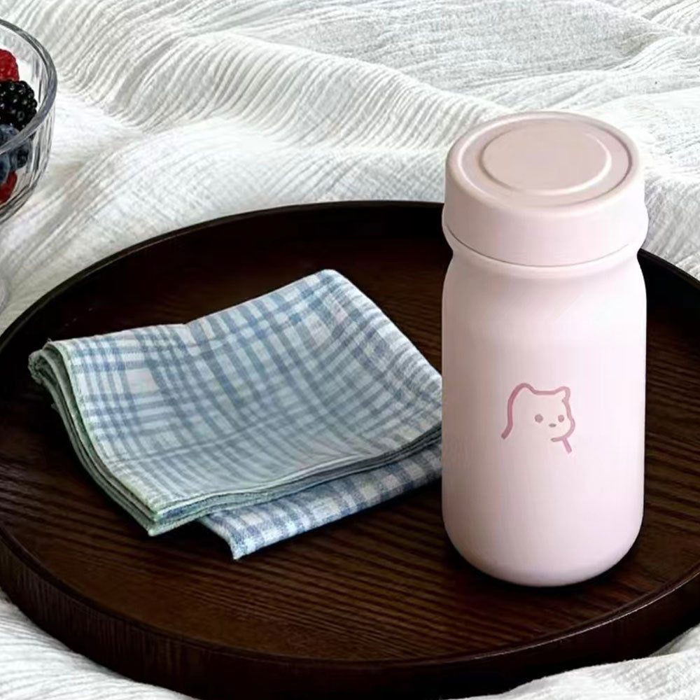 Women's insulated drinking bottle with secure flip lid and stylish animal design Bowlift