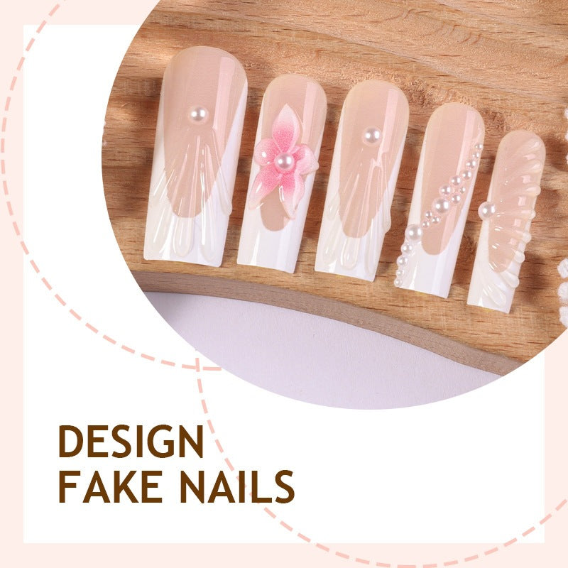 Artificial nail set with elegant flower and glamour decorations Bowlift