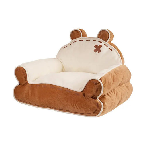Cozy Bear-Themed  Armchair  Dog Bed