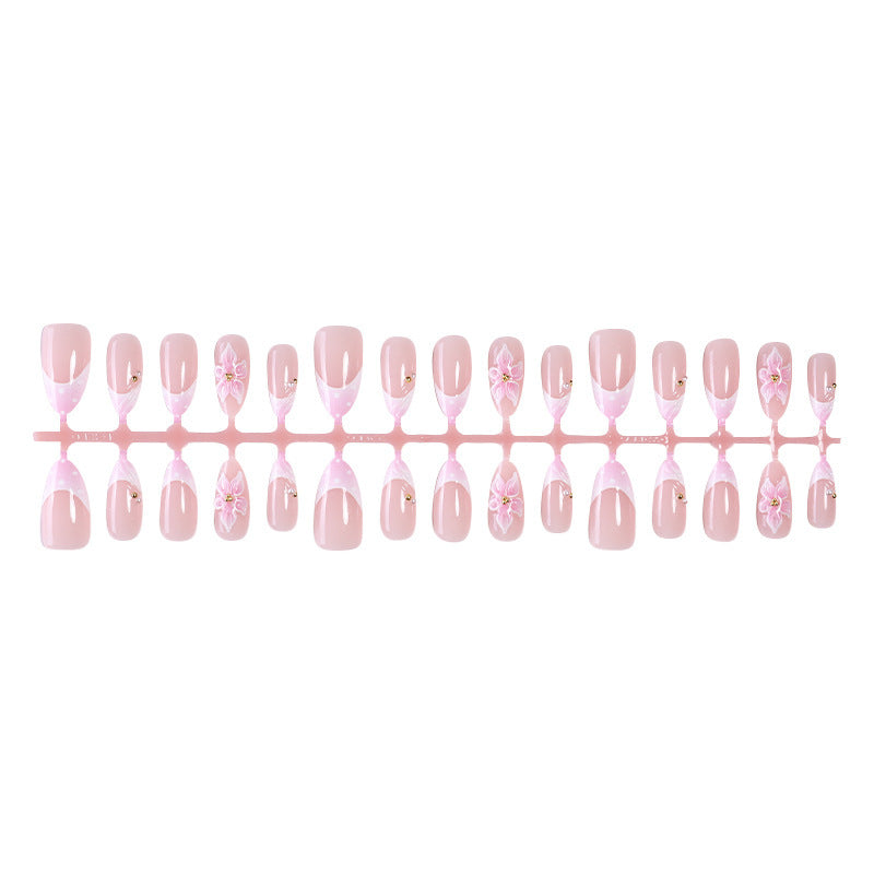 Creative Nail Art Set with Delicate Flower and Glitter Details Bowlift