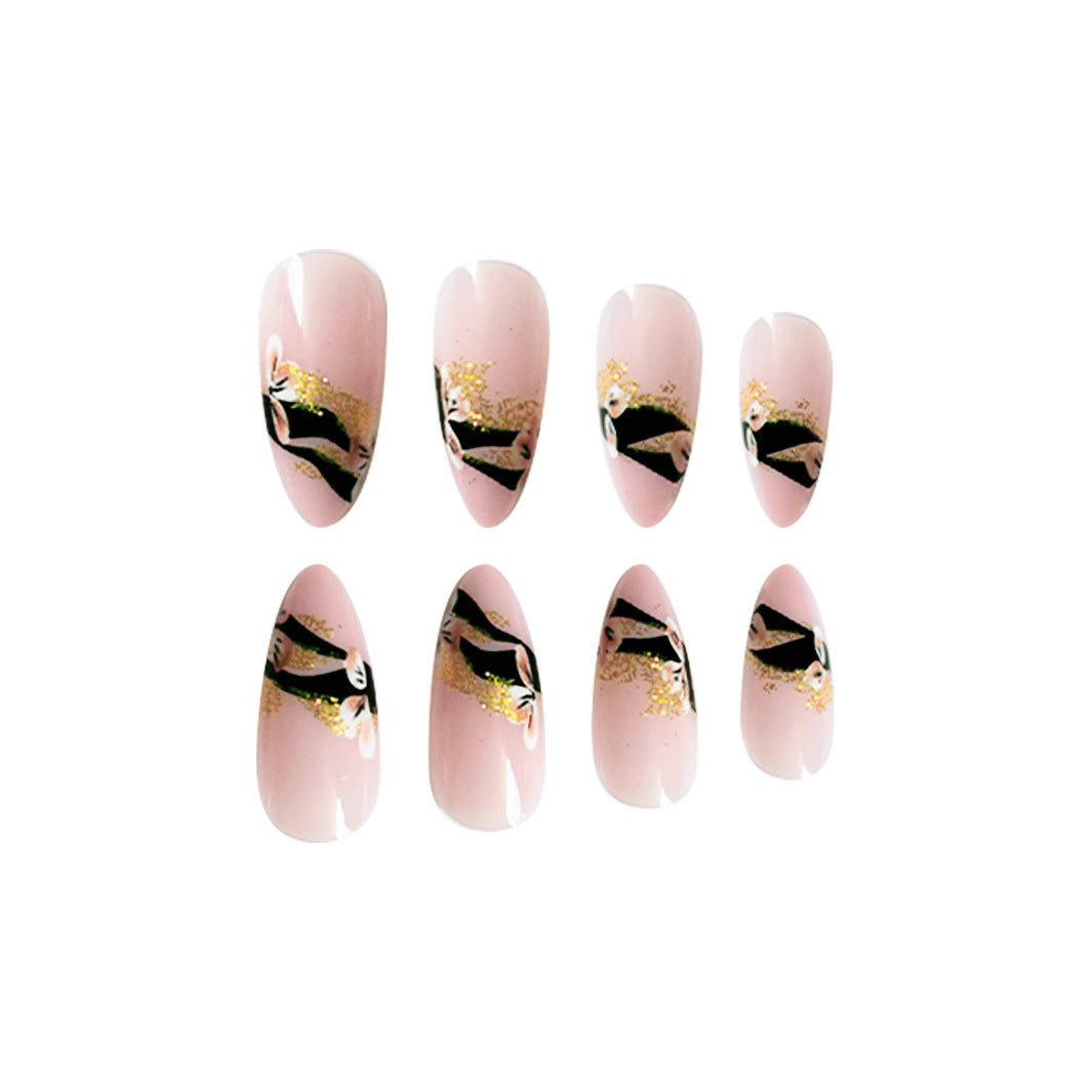 Artistic Floral Gel Press-On Nails Bowlift