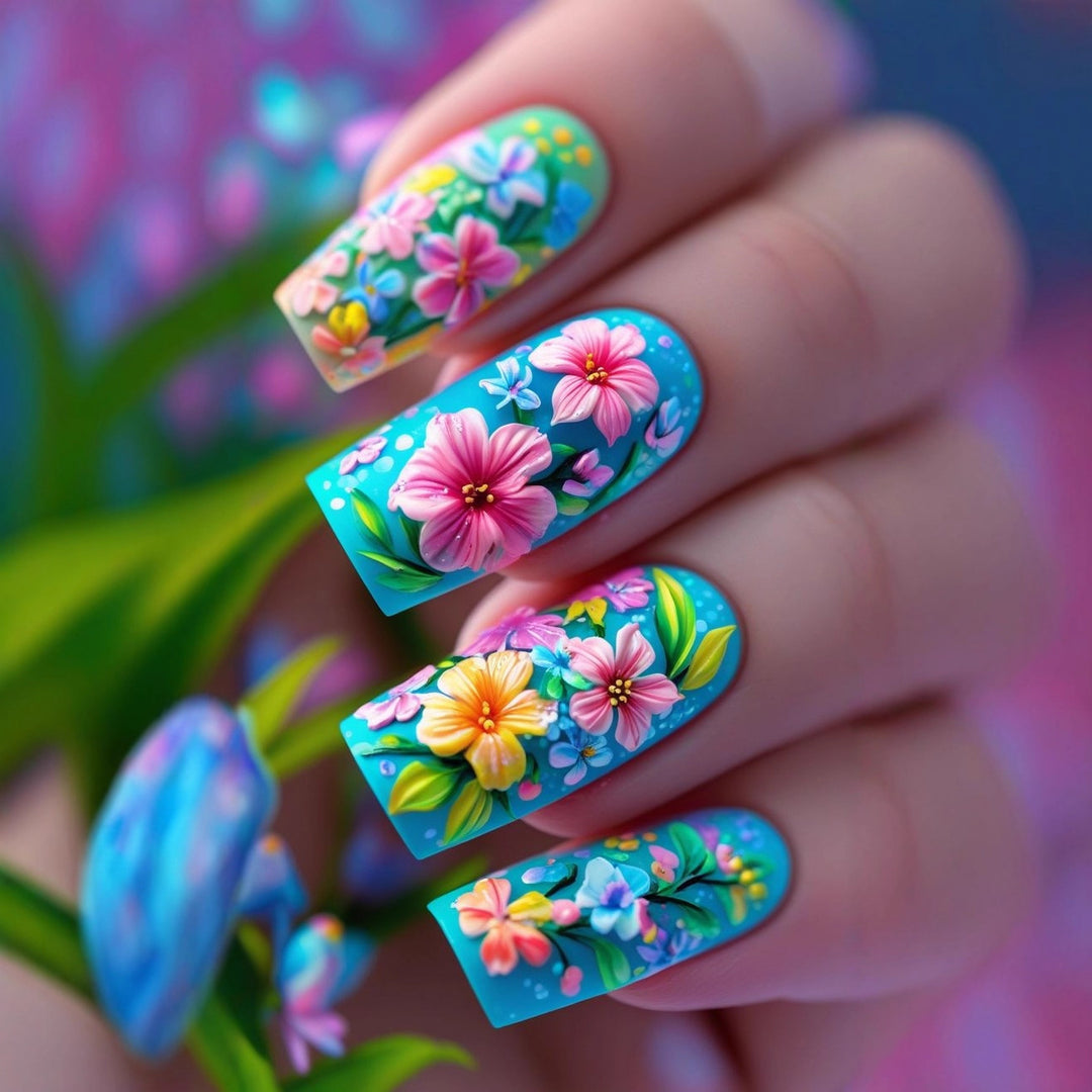 Creative Nail Art with Exotic Leaf Design Bowlift