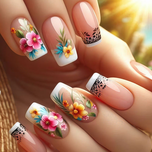 Exquisite artificial nails with floral patterns Bowlift