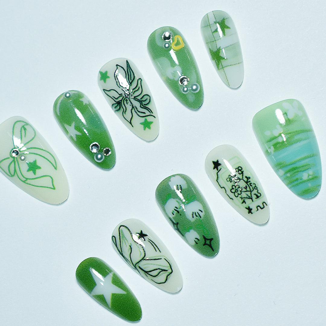 Artistic Botanical Nail Tips Bowlift