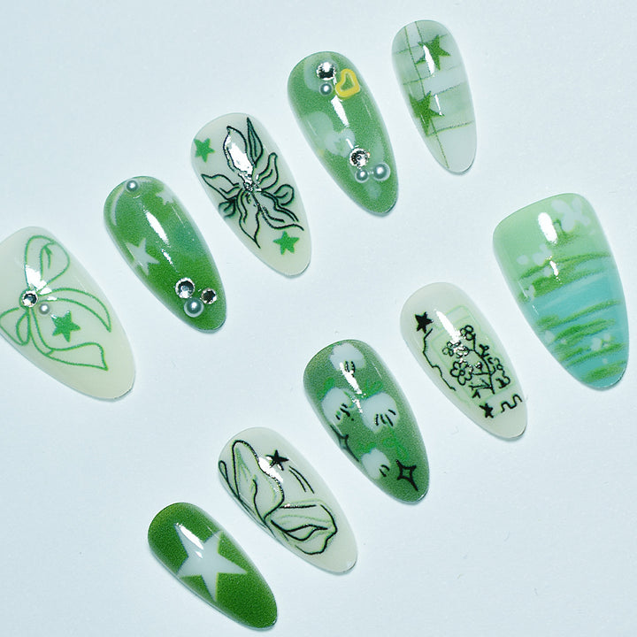 Artistic Botanical Nail Tips Bowlift