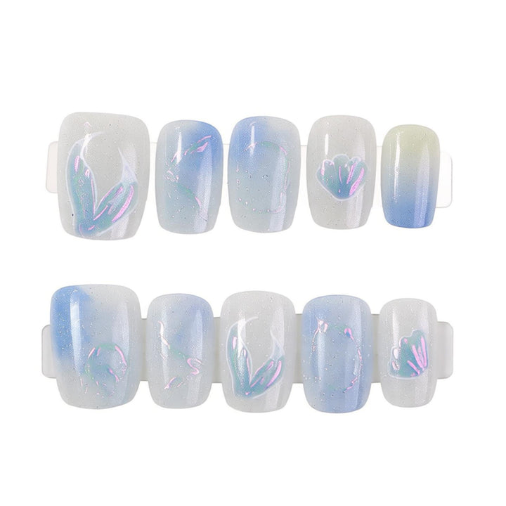 Elegant Artistic Press-On Nail Set Bowlift