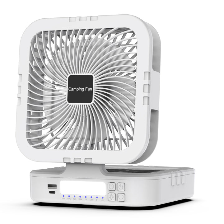 Portable Battery-Operated Camping Fan with LED Light Bowlift