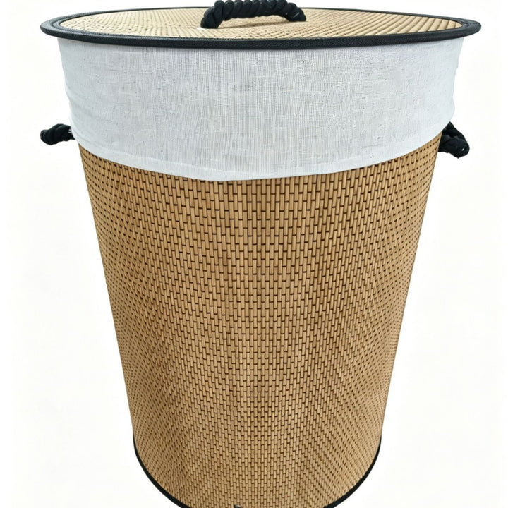 High-quality bamboo laundry container with lid Bowlift