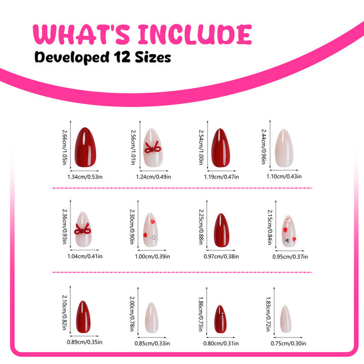 Artificial nail set with romantic designs and exquisite details Bowlift