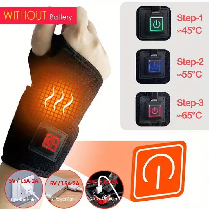 Adjustable Heated Wrist Brace Bowlift