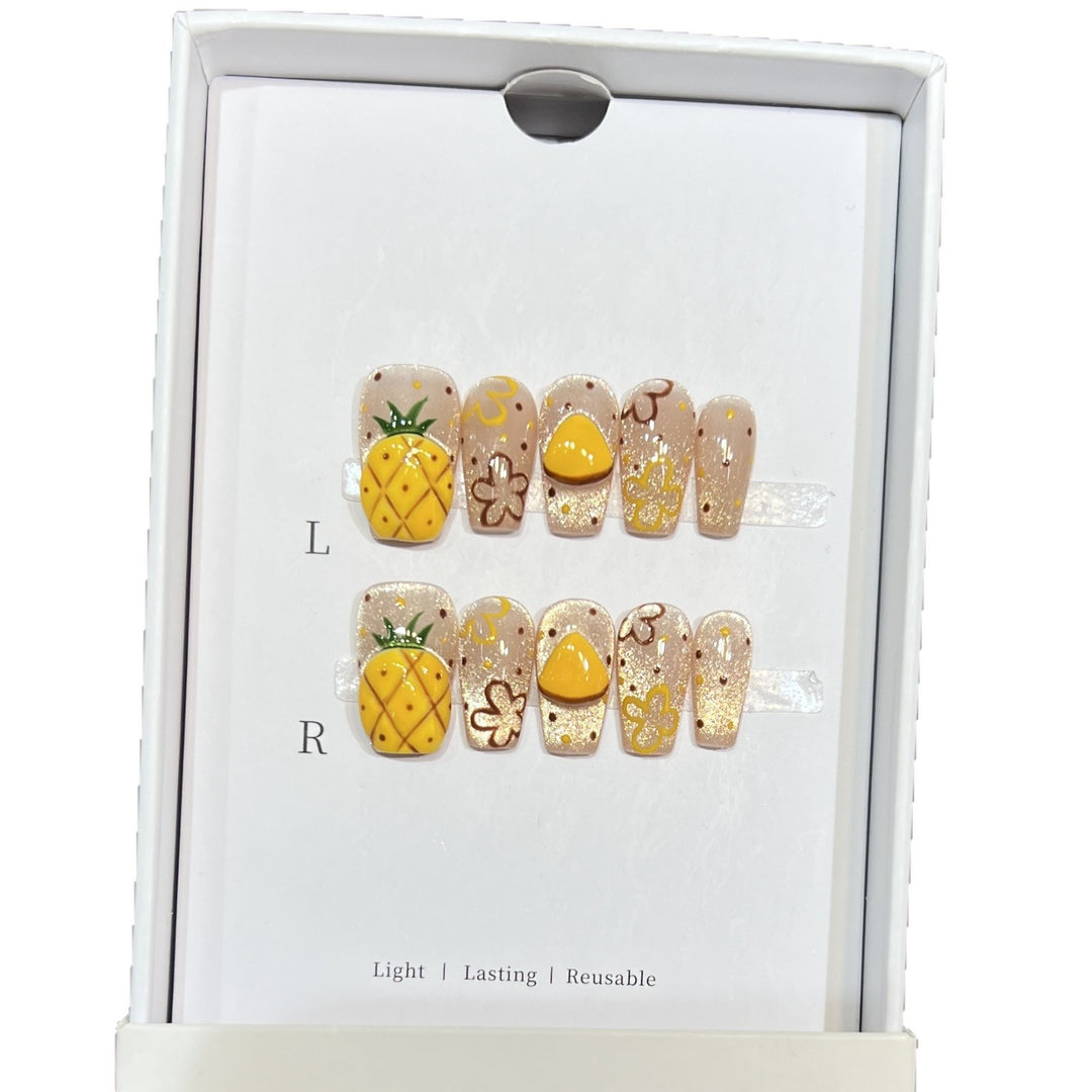 Tropical Fruit-Themed Press-On Nail Set Bowlift