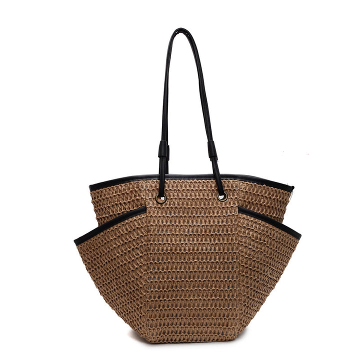 Spacious basket bag with fine leather accents Bowlift