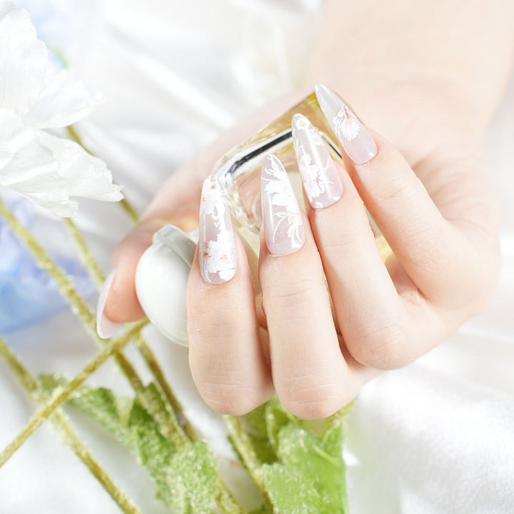 Floral Pattern Press-On Nail Art Bowlift