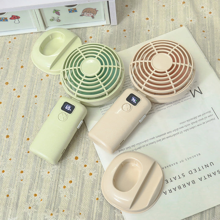 Women's Portable Mini Fan with Digital Display Bowlift