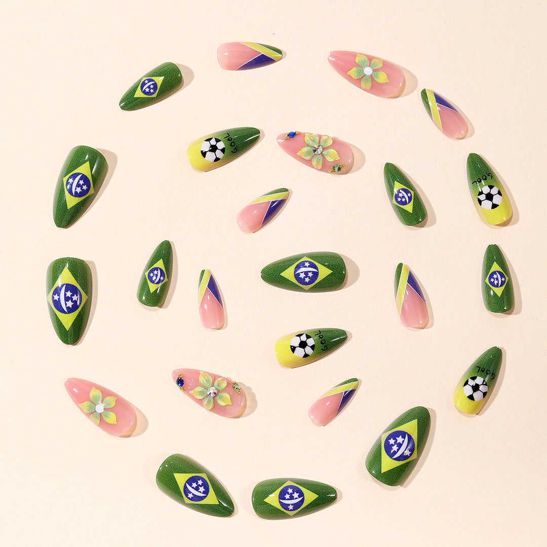 Themed Soccer-Inspired Nail Art Extensions Bowlift