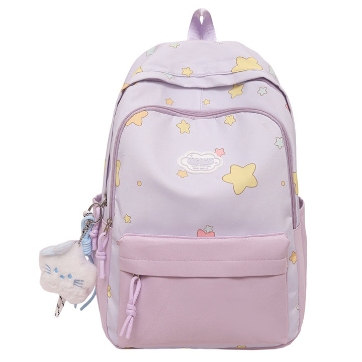 Playful Starry Print Backpack Bowlift