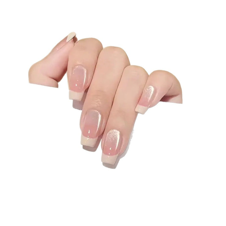 Artificial nails with elegant French tip design Bowlift