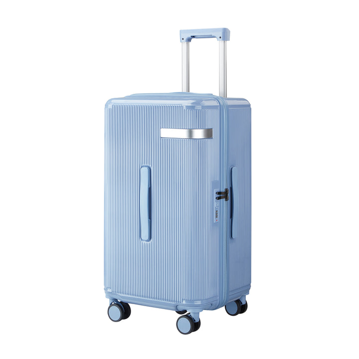 Ridged Hard Shell Rolling Carry-On Suitcase