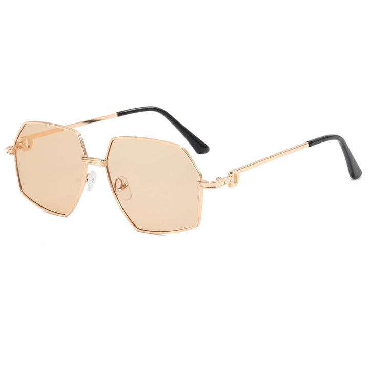 Ladies Stylish geometric sunglasses with elegant metal frame Bowlift