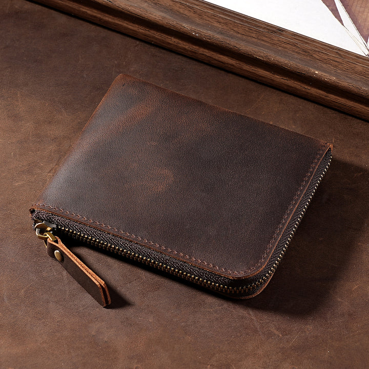 Premium Zippered Leather Wallet