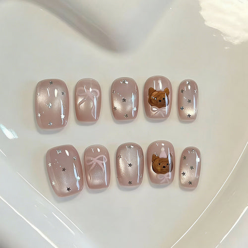 Artificial nails with playful motif decorations Bowlift