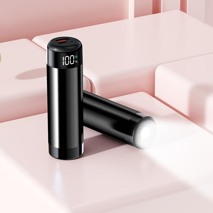 Power bank with digital charging display and integrated flashlight Bowlift