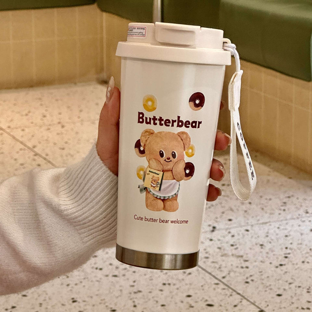 Women Insulated Drinking Bottle with Practical Carrying Handle and Cute Animal Design Bowlift