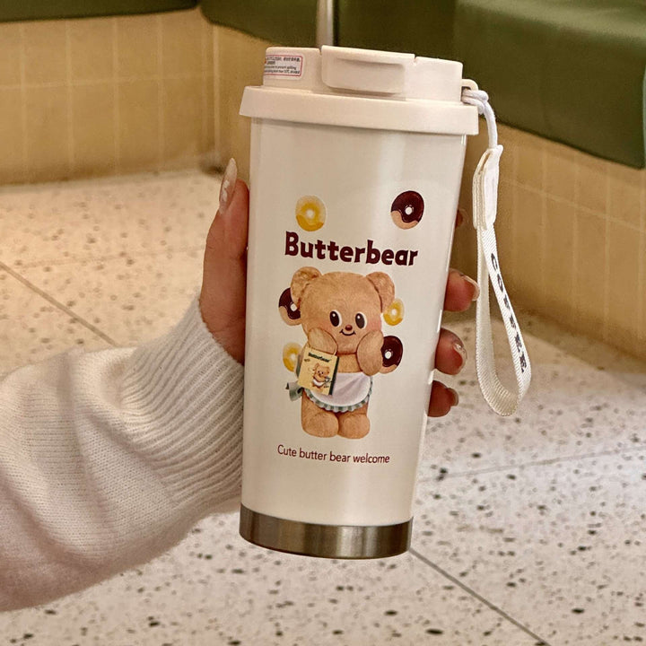 Women Insulated Drinking Bottle with Practical Carrying Handle and Cute Animal Design Bowlift