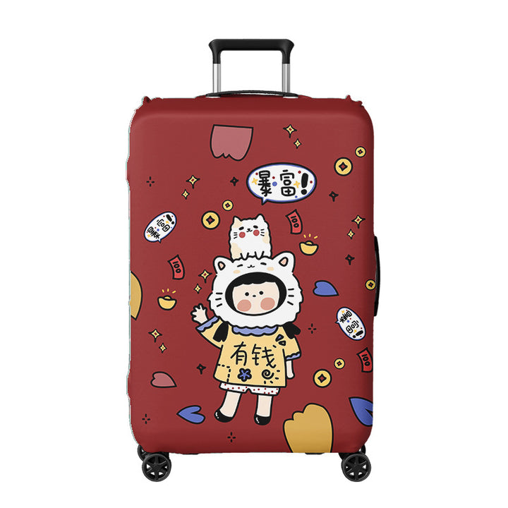 Ladies suitcase cover with creative illustration design Bowlift