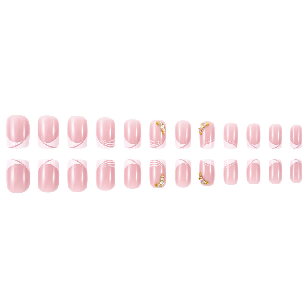 Elegant French Tip Press-On Nail Art Bowlift