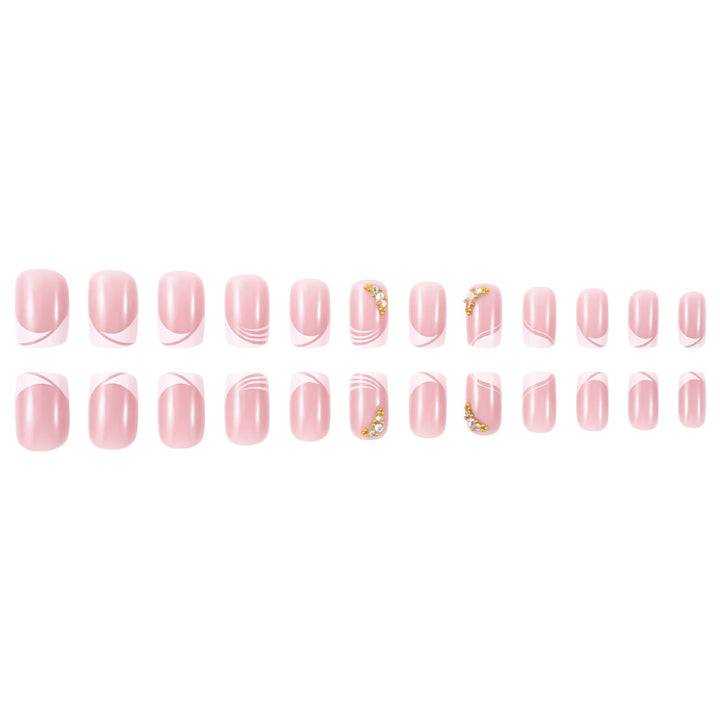 Elegant French Tip Press-On Nail Art Bowlift