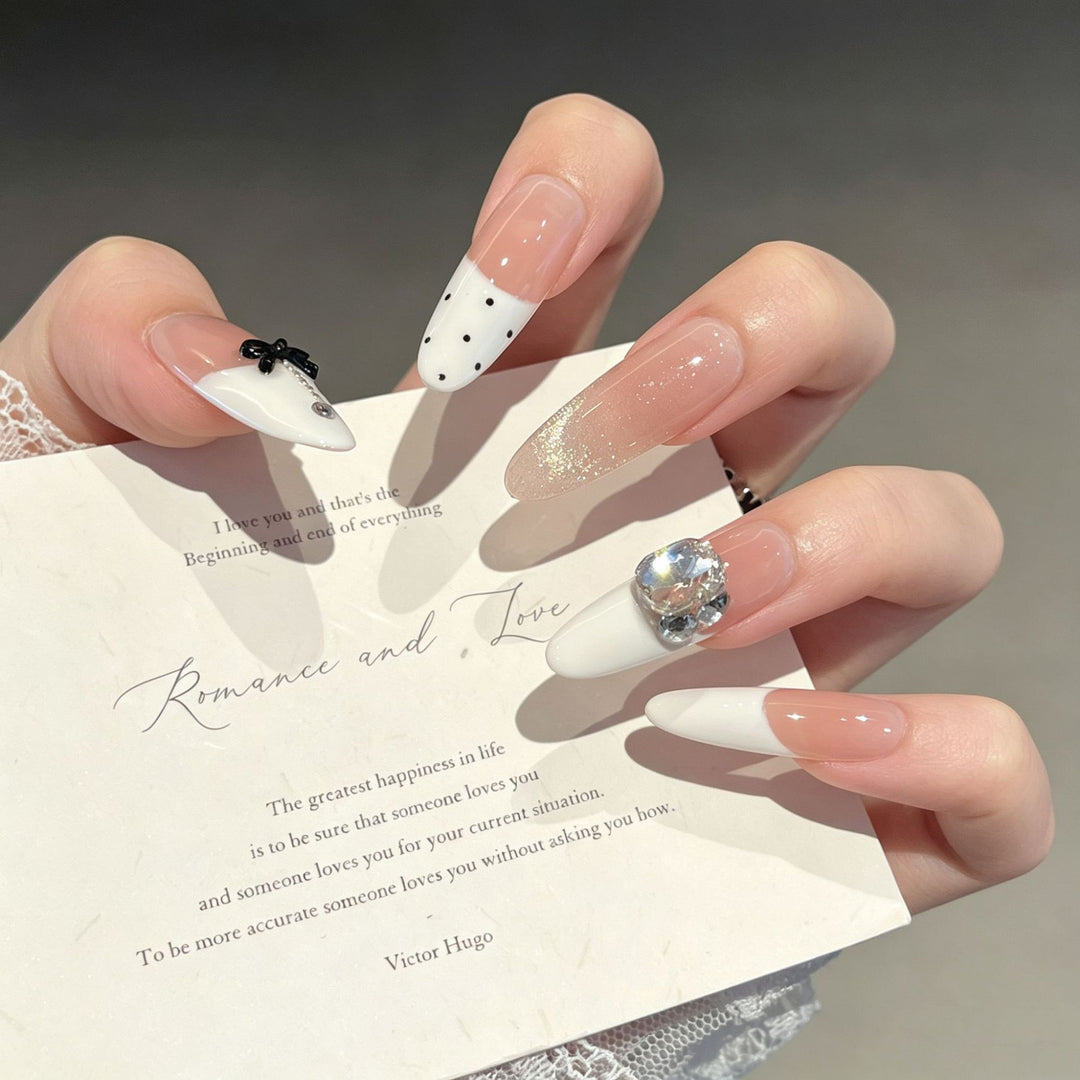 Elegant Long Stiletto Press-On Nail Extensions Bowlift